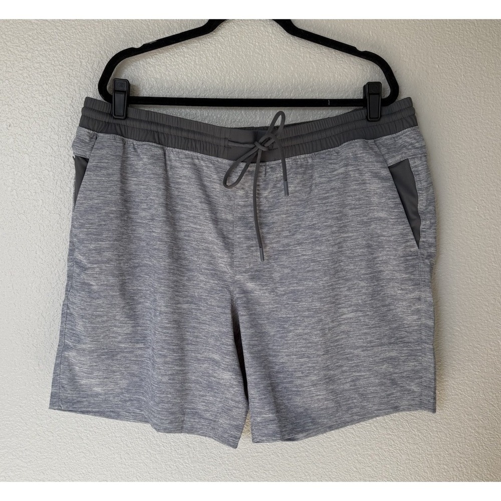 Lands End Men's Swim Trunks Board Shorts XL(40-42) Heather Gray Zippered Pockets